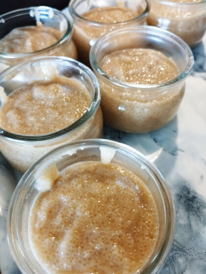 Dessert à l'amarante, cantine Les Bons Restes